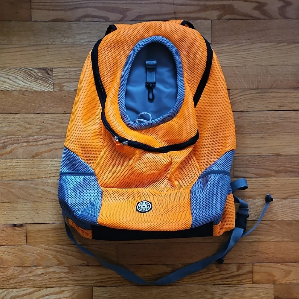 Orange and Gray Backpack Pet Carrier